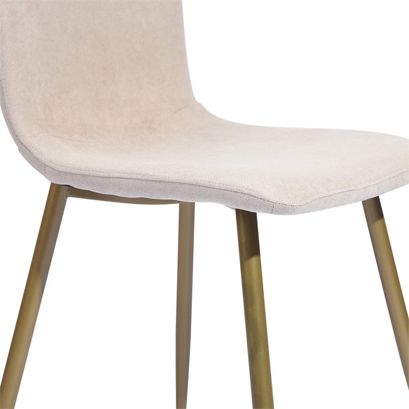 Homycasa Scargill Fabric and Metal Dining Chairs in Beige (Set of 4)