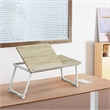 Homycasa Foldable Laptop Desk Wood Breakfast Tray Table for Sofa Bed Beech White