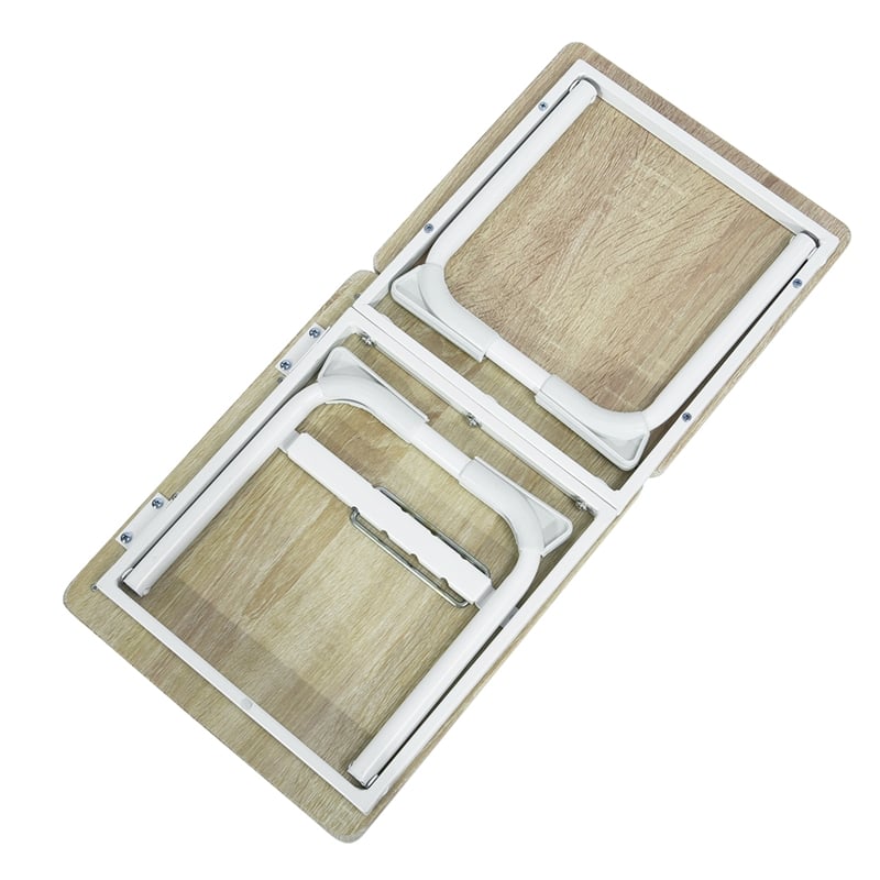 Homycasa Foldable Laptop Desk Wood Breakfast Tray Table for Sofa Bed Beech White