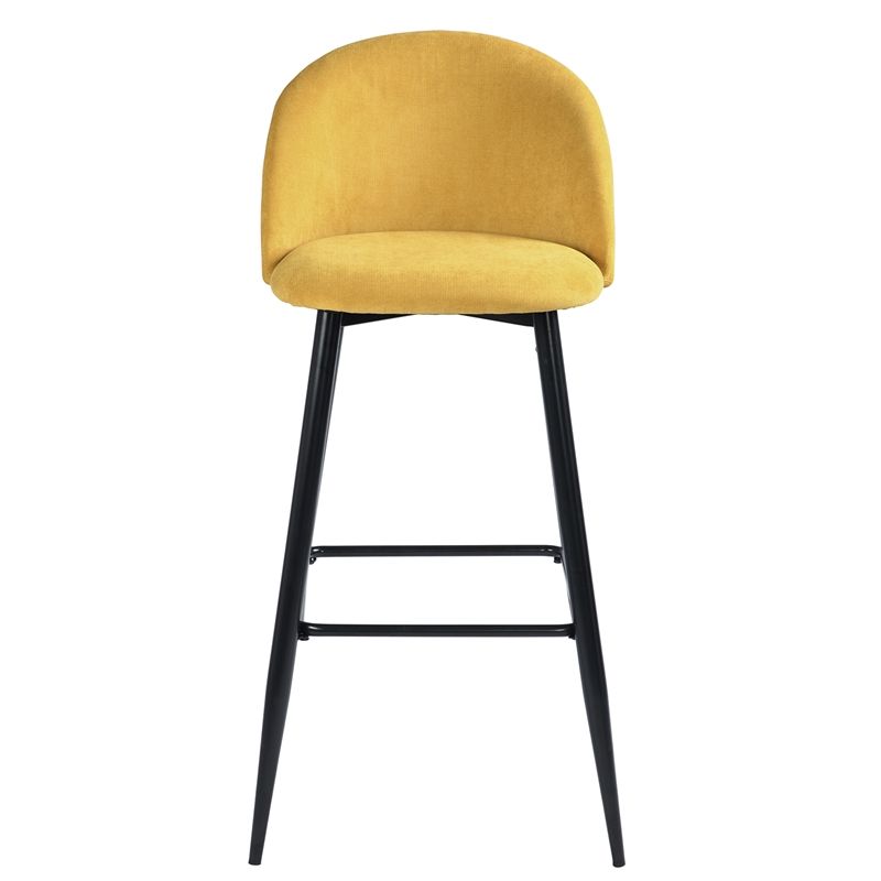 Homycasa 30 IN. Low Back Metal Frame Barstool With Fabric Seat ( Set of 2)