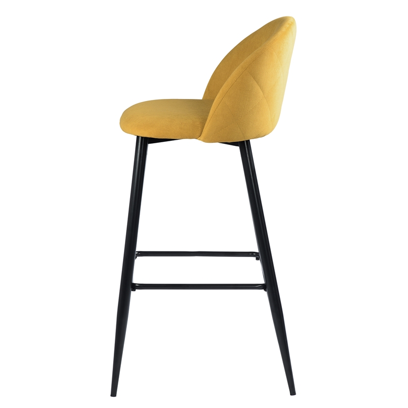 Homycasa 30 IN. Low Back Metal Frame Barstool With Fabric Seat ( Set of 2)