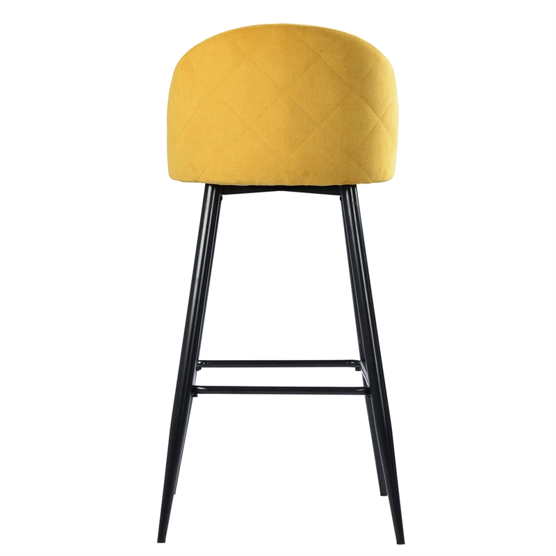 Homycasa 30 IN. Low Back Metal Frame Barstool With Fabric Seat ( Set of 2)