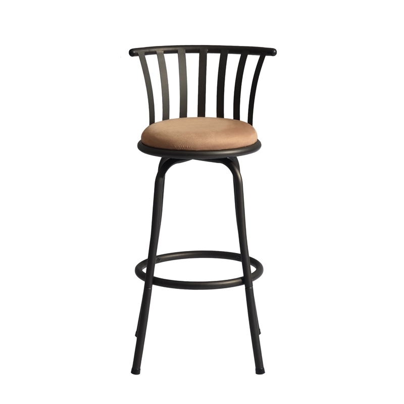 Homycasa Velvet Brown 29'' Bar Stool Swivel High Back Barstools(Set of 2)