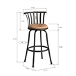 Homycasa Velvet Brown 29'' Bar Stool Swivel High Back Barstools(Set of 2)