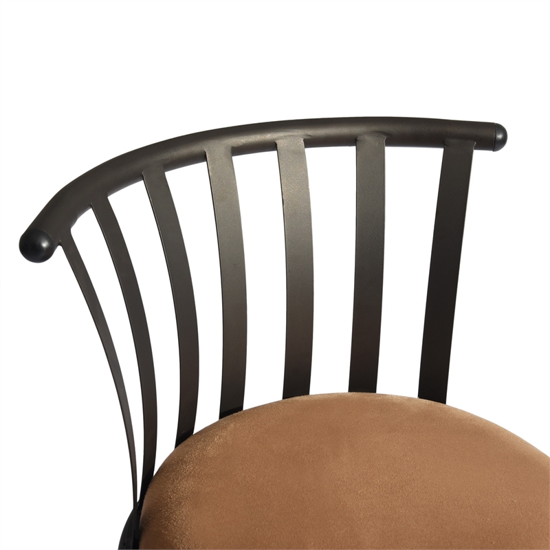 Homycasa Velvet Brown 29'' Bar Stool Swivel High Back Barstools(Set of 2)
