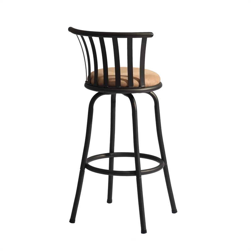 Homycasa Velvet Brown 29'' Bar Stool Swivel High Back Barstools(Set of 2)