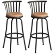 Homycasa Velvet Brown 29'' Bar Stool Swivel High Back Barstools(Set of 2)