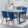 Homycasa 47 INTempered Glass Top Black Base Elegant Dining Table