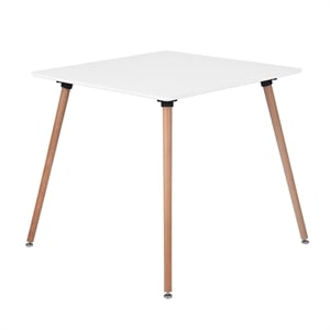 Homycasa 31.5 IN Dining Table Solid Wood Square Legs White
