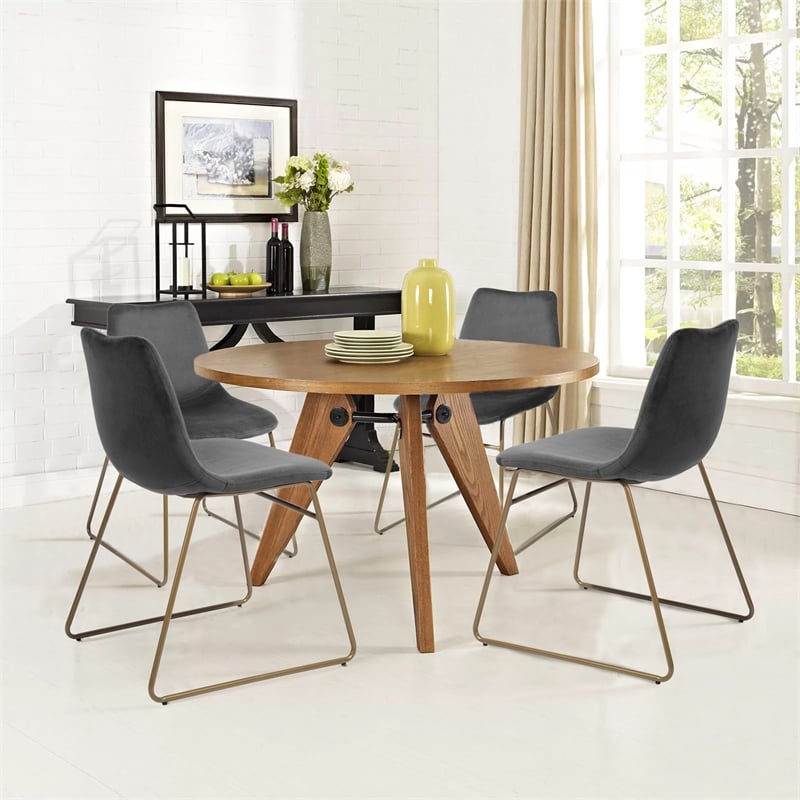 Homycasa Velvet Upholstered Dining Chair (Set of 2)