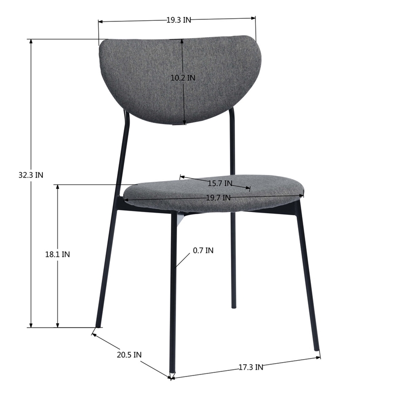 Homycasa Fabric Upholstered Dining Chairs (Set of 2)