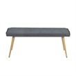 Homycasa Gray Fabric Upholstered Bench Oak Leg