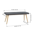 Homycasa Gray Fabric Upholstered Bench Oak Leg