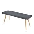Homycasa Gray Fabric Upholstered Bench Oak Leg