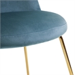 Homycasa Velvet Side Blue Chair Set of 2 with Gold Finish Metal Legs