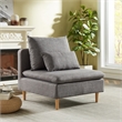 Homycasa Fabric Upholstered Armless Straight Sofa in Gray