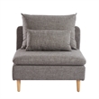 Homycasa Fabric Upholstered Armless Straight Sofa in Gray