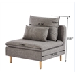 Homycasa Fabric Upholstered Armless Straight Sofa in Gray