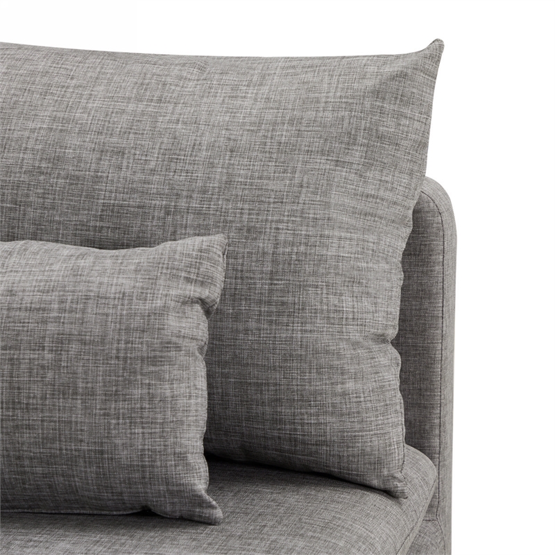 Homycasa Fabric Upholstered Armless Straight Sofa in Gray