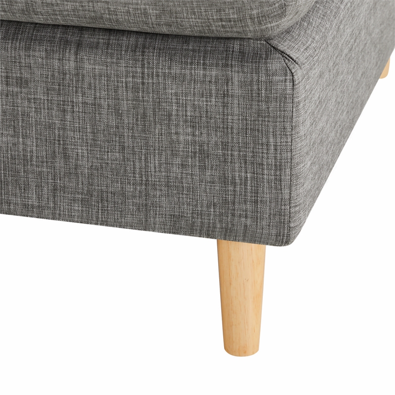 Homycasa Fabric Upholstered Armless Straight Sofa in Gray