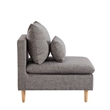 Homycasa Fabric Upholstered Armless Straight Sofa in Gray