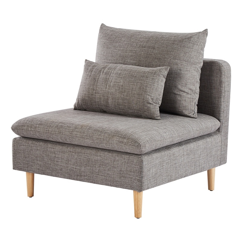 Homycasa Fabric Upholstered Armless Straight Sofa in Gray