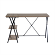 Homycasa 47'' Solid Wood Brown Wide Reversible Desk with 2 Shelves