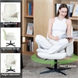 Swivel Adjustable Height Office and Accent Chair with Armrests Cream White