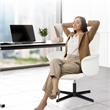Swivel Adjustable Height Office and Accent Chair with Armrests Cream White