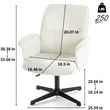 Swivel Adjustable Height Office and Accent Chair with Armrests Cream White