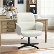 Swivel Adjustable Height Office and Accent Chair with Armrests Cream White