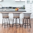 Homycasa Set of 3 Velvet Swivel 24in Counter Round Barstools