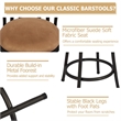 Homycasa Set of 3 Velvet Swivel 29in  Brown Barstools with Back.