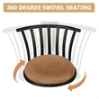 Homycasa Set of 3 Velvet Swivel 29in  Brown Barstools with Back.