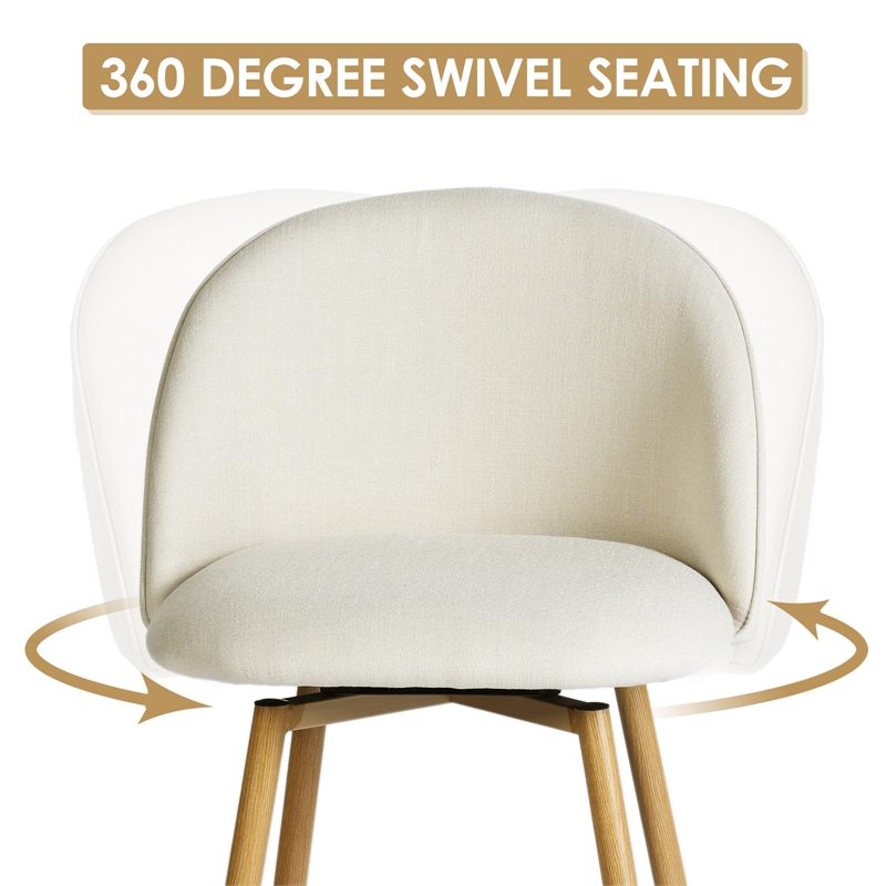 Homycasa 26in Swivel Fabric Counter Barstools Set of 2- Beige