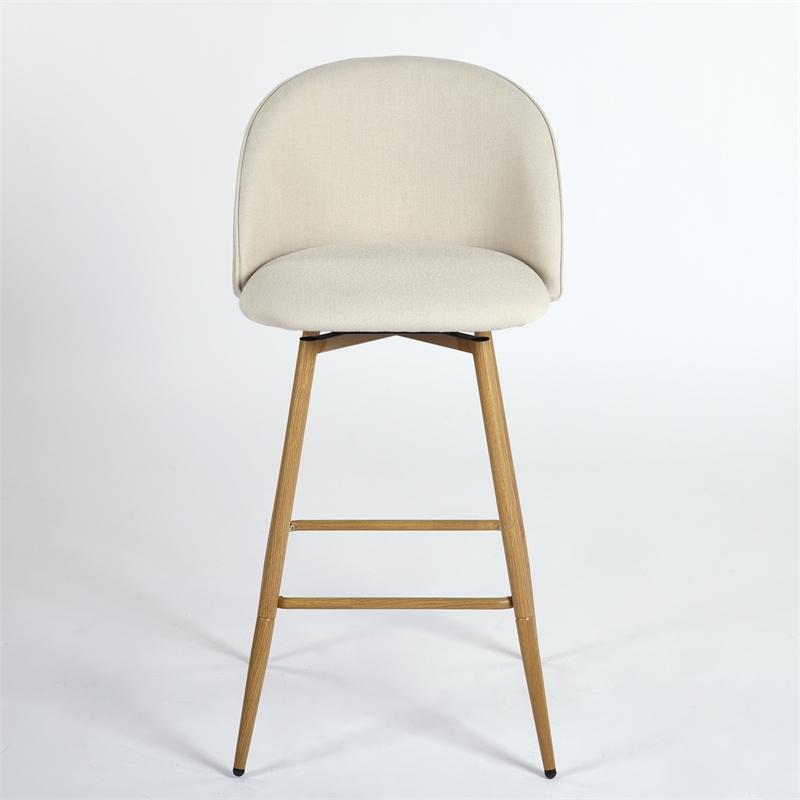Homycasa 26in Swivel Fabric Counter Barstools Set of 2- Beige
