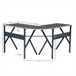 Homycasa L Shaped Computer Desk with Black Metal Frame and Wood Finish