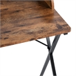 Homycasa Vintage Brown Writing Desk with Mesh Back Panel and Metal Frame