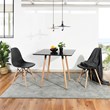 Homycasa Modern Square Dining Table with Black Top and Natural Wood Legs