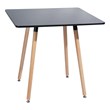 Homycasa Modern Square Dining Table with Black Top and Natural Wood Legs