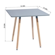 Homycasa Modern Square Dining Table with Gray Top and Natural Wood Legs