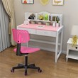 Homycasa Ergonomic Plastic Chair with Adjustable Height-Pink Backrest