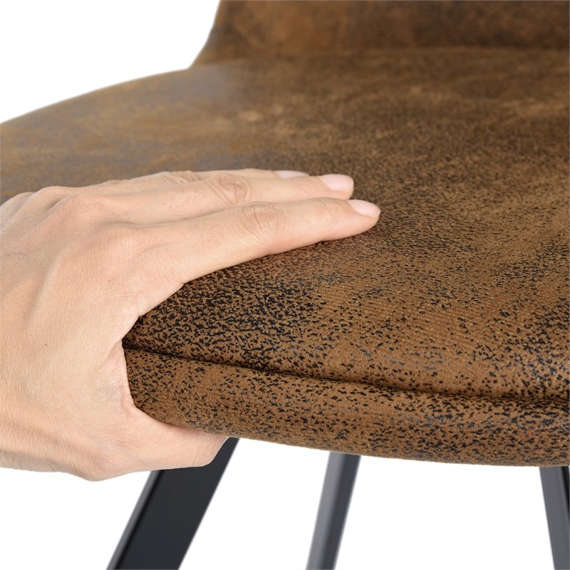 Homycasa Brown Suede Upholstered Kitchen Chairs-Comfortable Seat