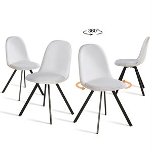 Homycasa Swivel Dining Chair in Beige (Set of 4)
