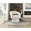 Homycasa Modern Swivel Accent Chair Beige Soft Corduroy Beige Wood