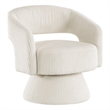 Homycasa Modern Swivel Accent Chair Beige Soft Corduroy Beige Wood