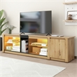 Homycasa Rustic LED TV Stand with Storage and Natural Wood Finish Black Wood