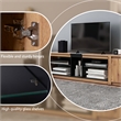 Homycasa Rustic LED TV Stand with Storage and Natural Wood Finish Black Wood