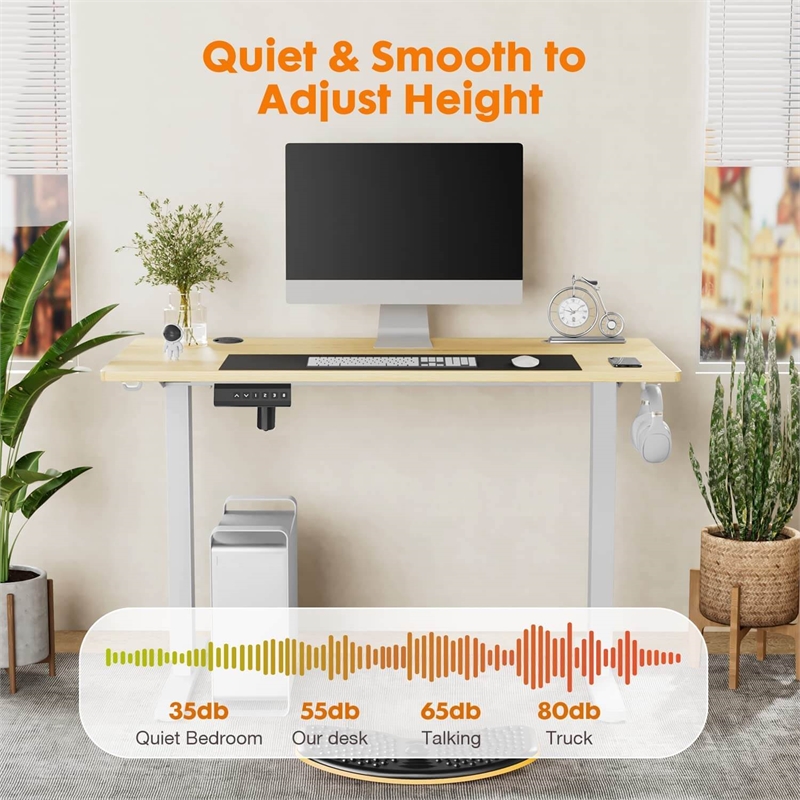 Homycasa Height Adjustable Electric Standing Desk Ergonomic Computer Desk-Yellow
