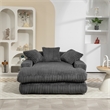 Homycasa Convertible lazy Sofa Bed with Adjustable Backrest Dark Gray